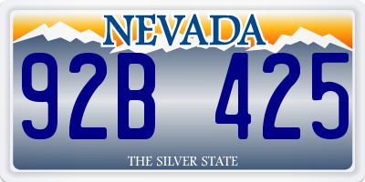 NV license plate 92B425