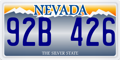 NV license plate 92B426