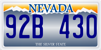 NV license plate 92B430