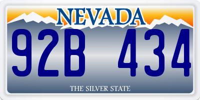 NV license plate 92B434