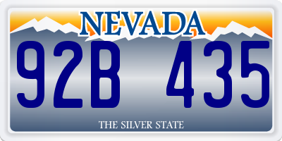 NV license plate 92B435