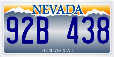 NV license plate 92B438
