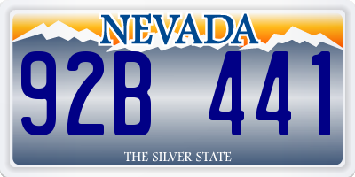 NV license plate 92B441