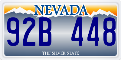 NV license plate 92B448