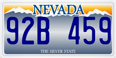 NV license plate 92B459