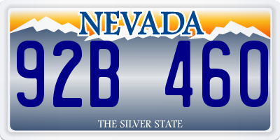 NV license plate 92B460