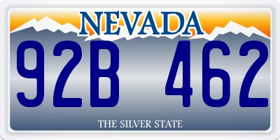 NV license plate 92B462