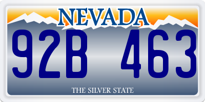 NV license plate 92B463