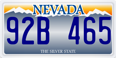 NV license plate 92B465