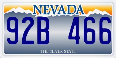 NV license plate 92B466