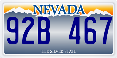 NV license plate 92B467