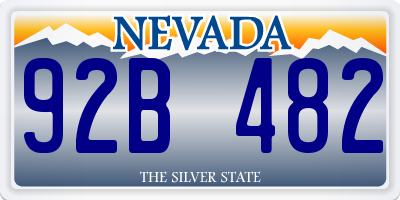 NV license plate 92B482