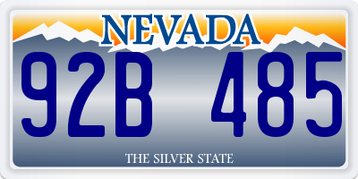NV license plate 92B485