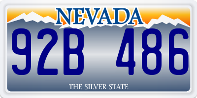 NV license plate 92B486
