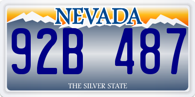 NV license plate 92B487
