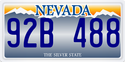 NV license plate 92B488