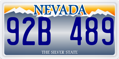 NV license plate 92B489