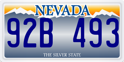 NV license plate 92B493