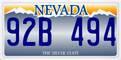 NV license plate 92B494