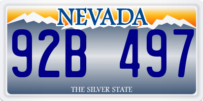 NV license plate 92B497