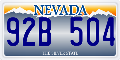 NV license plate 92B504