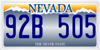NV license plate 92B505