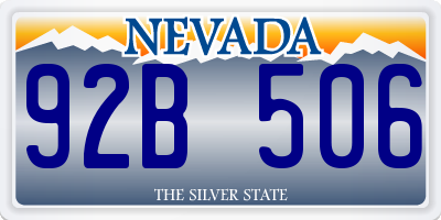 NV license plate 92B506