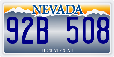 NV license plate 92B508