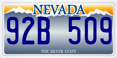 NV license plate 92B509