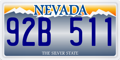 NV license plate 92B511