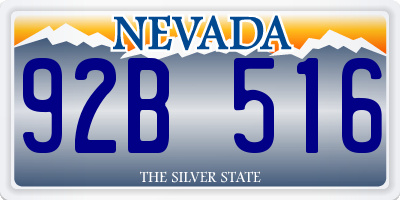 NV license plate 92B516