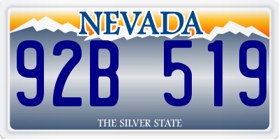 NV license plate 92B519