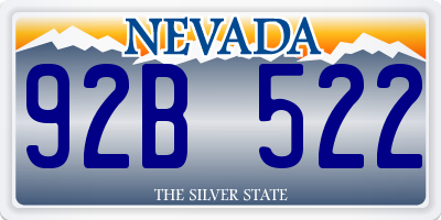 NV license plate 92B522