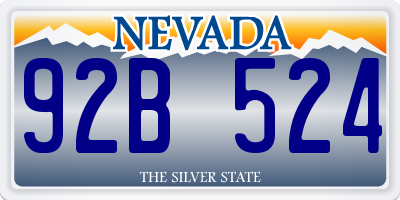 NV license plate 92B524