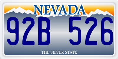 NV license plate 92B526