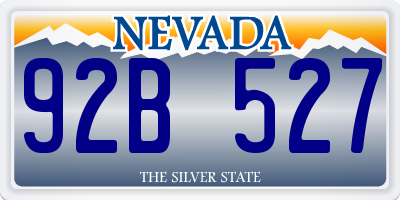 NV license plate 92B527