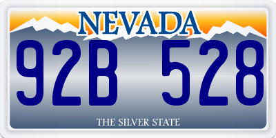 NV license plate 92B528