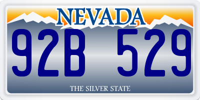 NV license plate 92B529