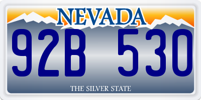 NV license plate 92B530