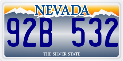 NV license plate 92B532