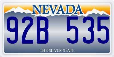 NV license plate 92B535