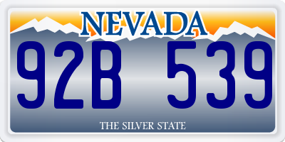 NV license plate 92B539