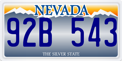 NV license plate 92B543