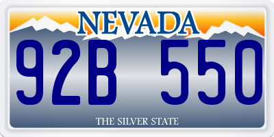 NV license plate 92B550