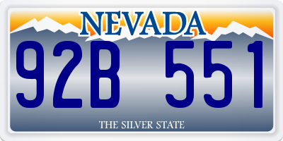 NV license plate 92B551
