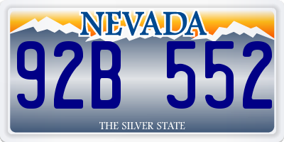 NV license plate 92B552