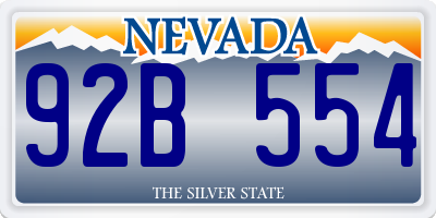 NV license plate 92B554