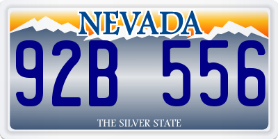 NV license plate 92B556