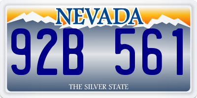 NV license plate 92B561