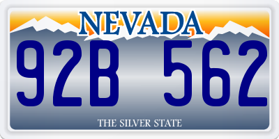 NV license plate 92B562